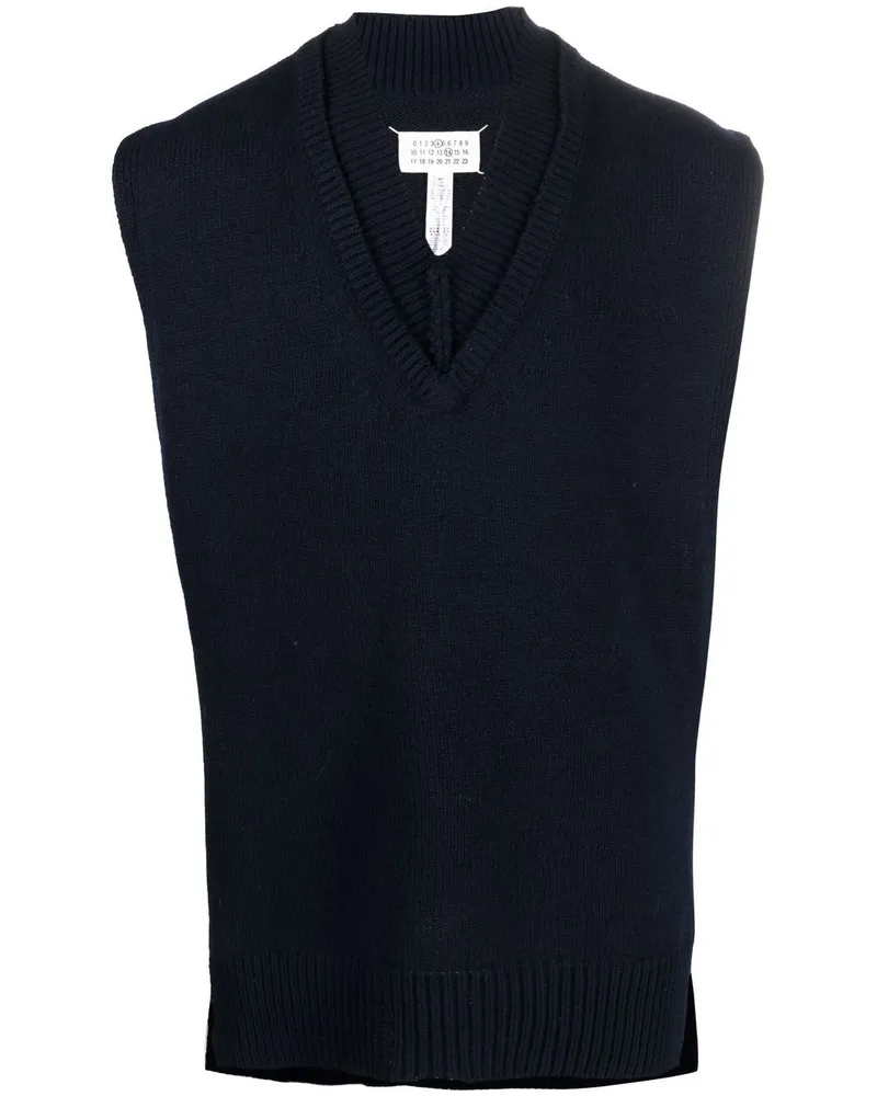 Maison Margiela Pullunder mit V-Ausschnitt - Blau Blau