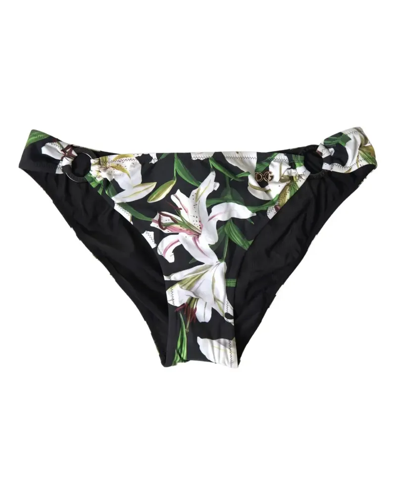 Dolce & Gabbana DG Bikinishorts mit Lilien-Print - Schwarz Schwarz