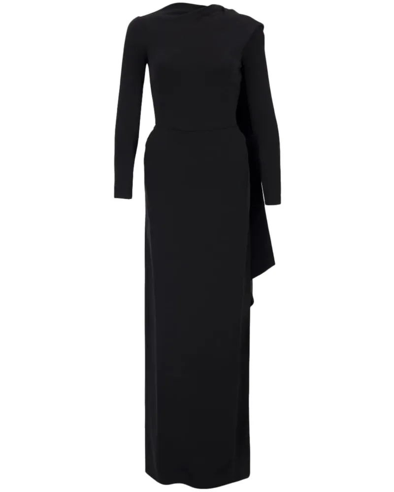 Balenciaga Abendkleid im Cape-Design - Schwarz Schwarz