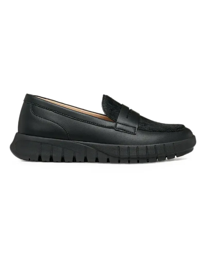 Geox Flextride calf hair-panel loafers - Schwarz Schwarz