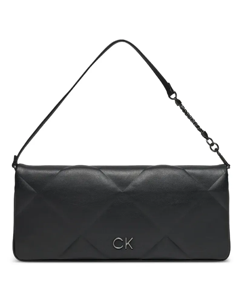 Calvin Klein quilted foldover tote bag - Schwarz Schwarz