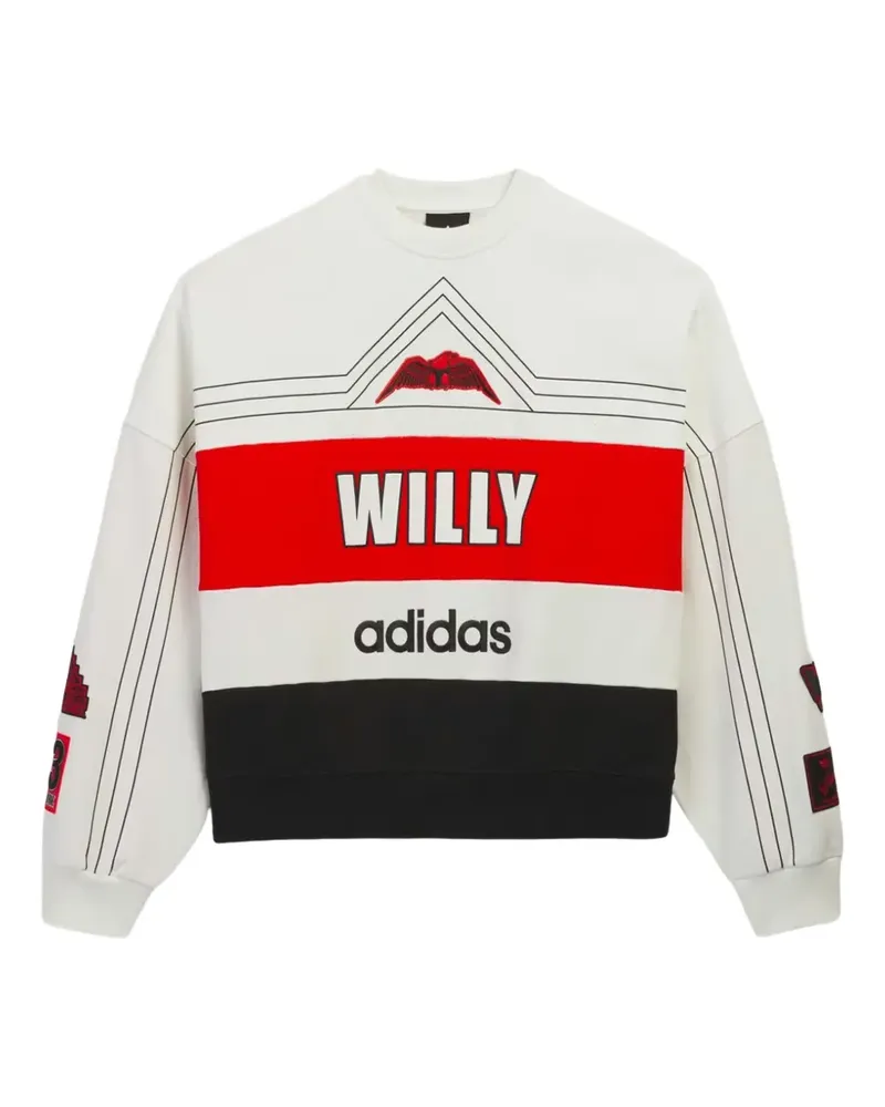 adidas x Willy Chavarria logo-patch panelled sweatshirt - Weiß Weiß