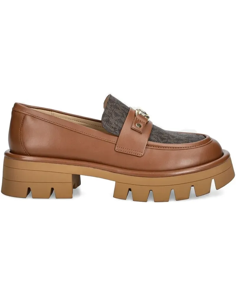 Michael Kors Mandy Plateau-Loafer mit Monogramm 50mm - Braun Braun