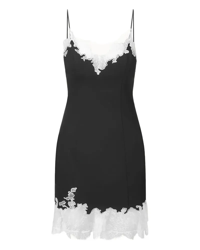 STAUD Nadia Minikleid mit Spitzenbesatz - Schwarz Schwarz