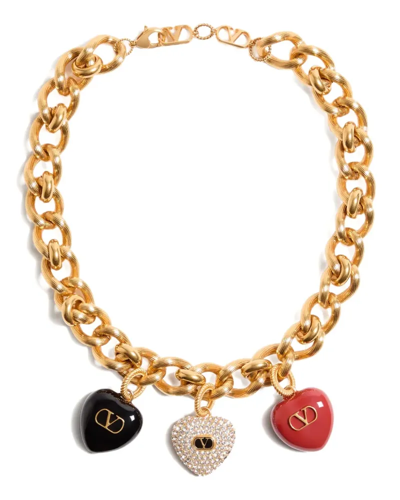 Valentino Garavani Goldfarbene Halskette mit Herzanhänger Gold