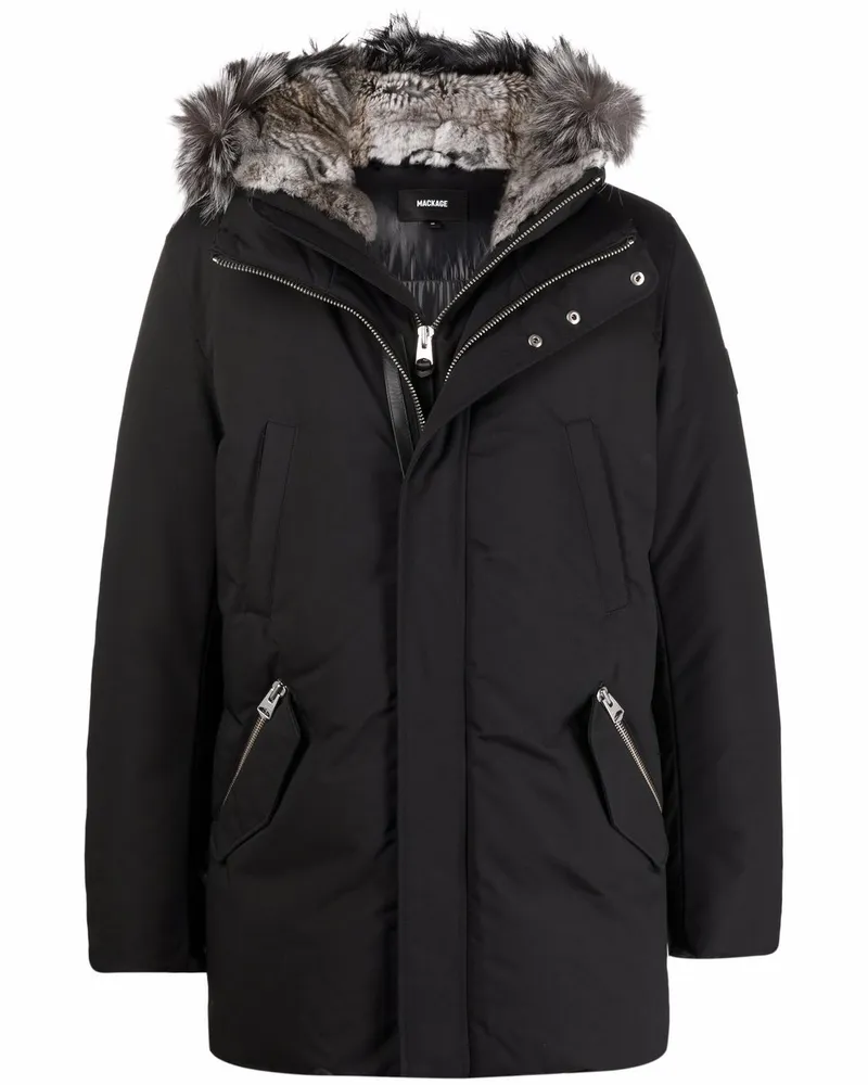 Mackage Kapuzenparka mit Faux Fur Schwarz