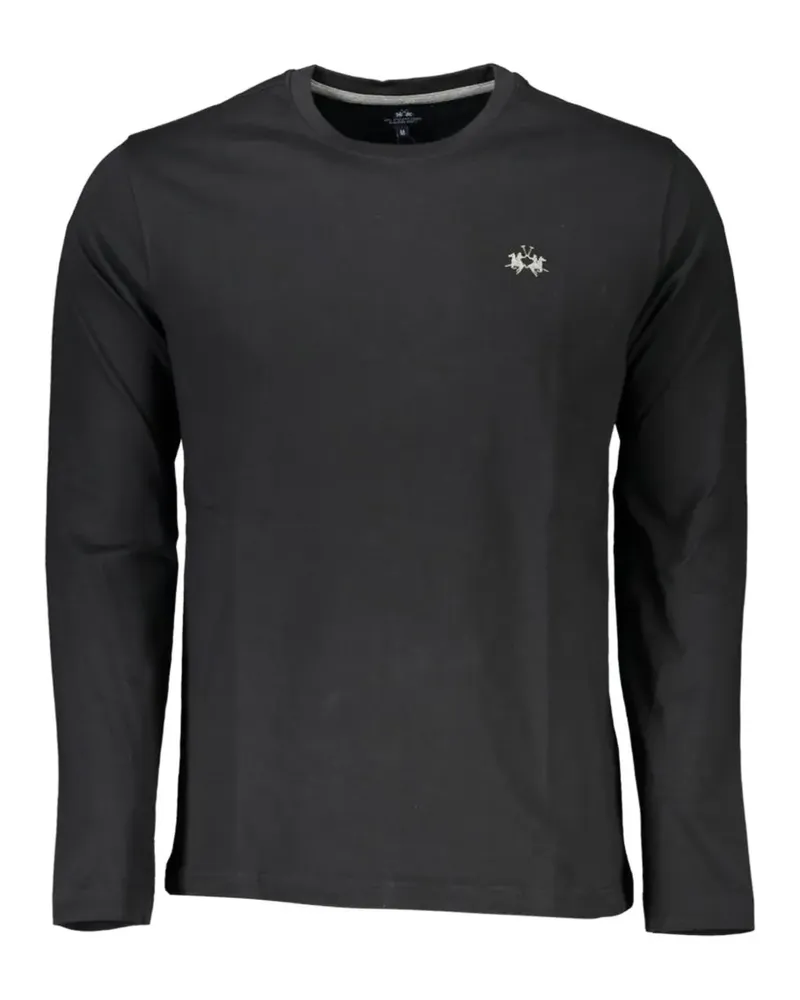 La Martina logo-embroidered long-sleeve T-shirt - Schwarz Schwarz