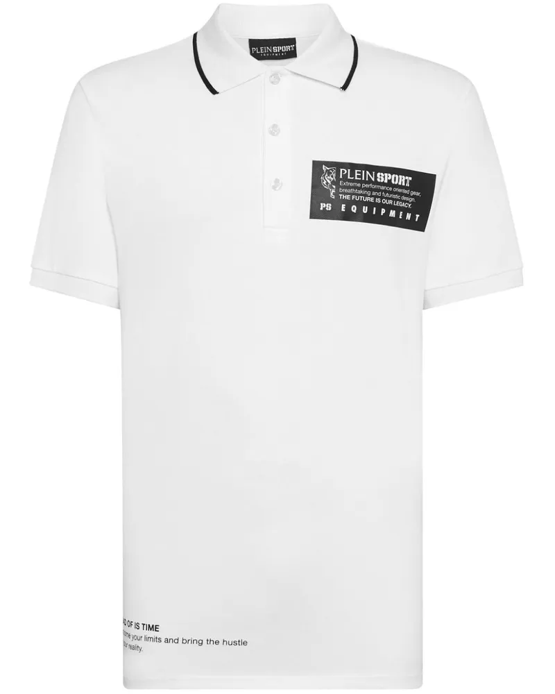 Philipp Plein Pikee-Poloshirt mit Logo-Print - Weiß Weiß