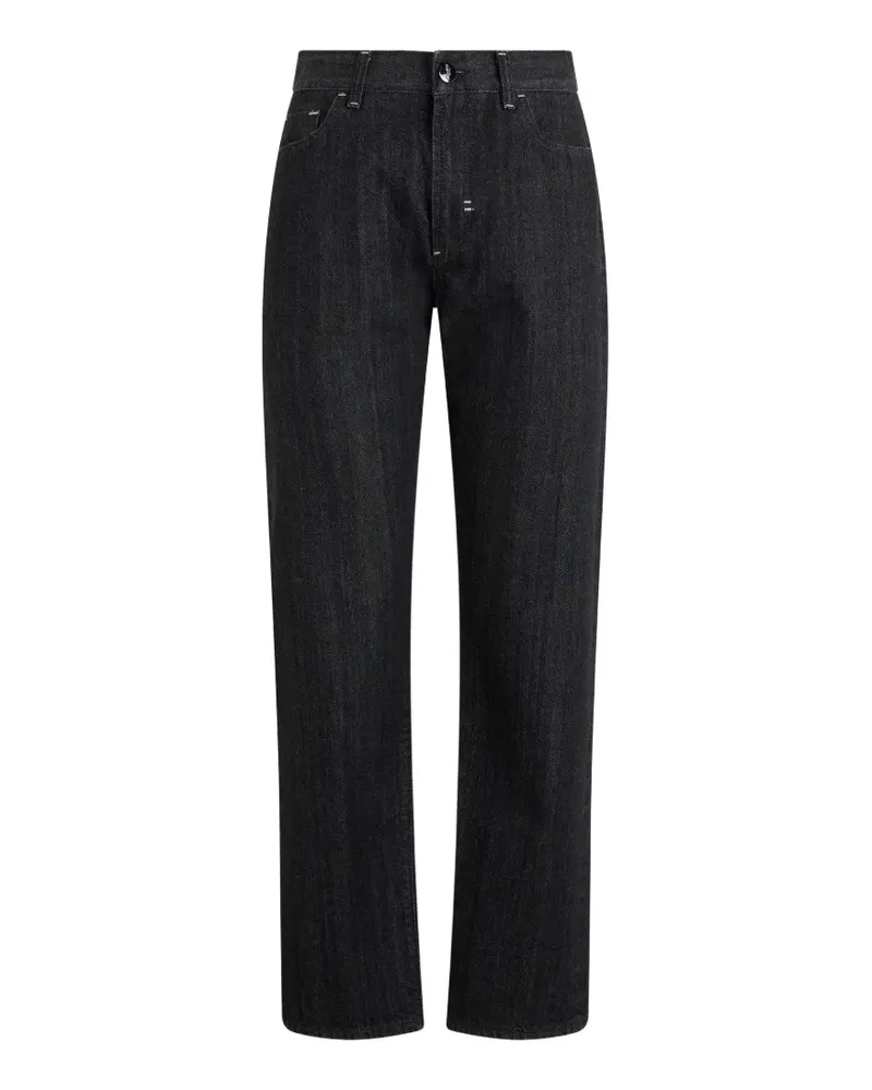 MOORER Jeans mit geradem Bein - Schwarz Schwarz