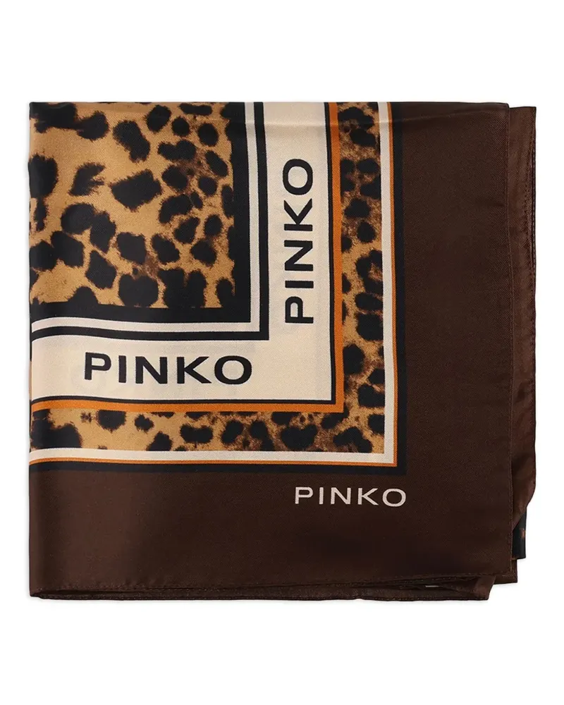 Pinko Schal mit Leoparden-Print - Braun Braun