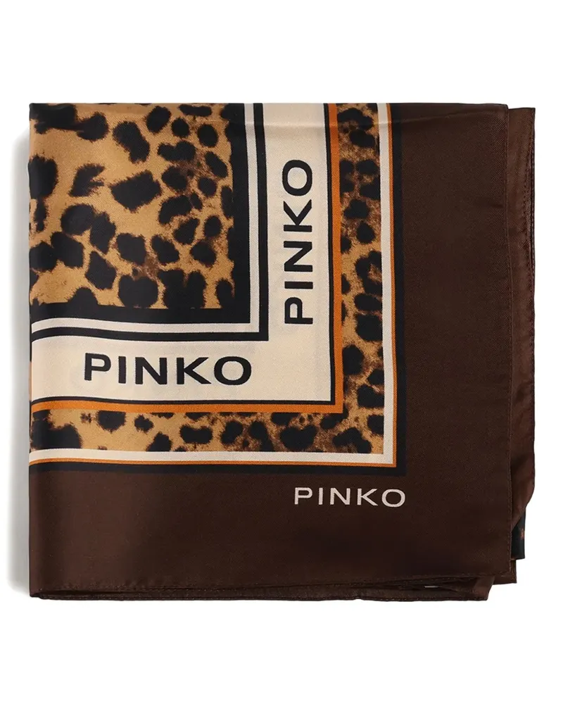 Pinko leopard print scarf - Braun Braun