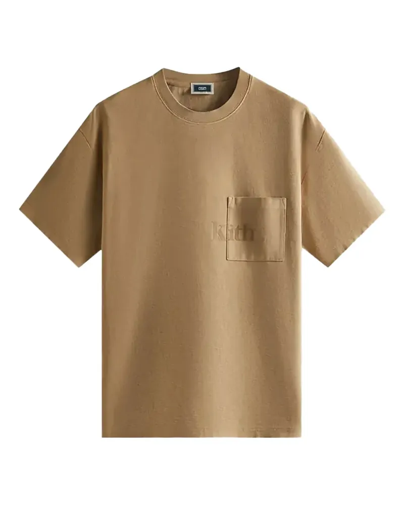 KITH Quinn T-Shirt mit aufgestickter Tasche - Nude Nude
