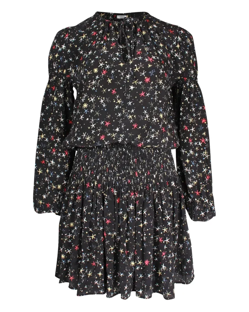 Anine Bing Martha star-print gathered dress - Schwarz Schwarz