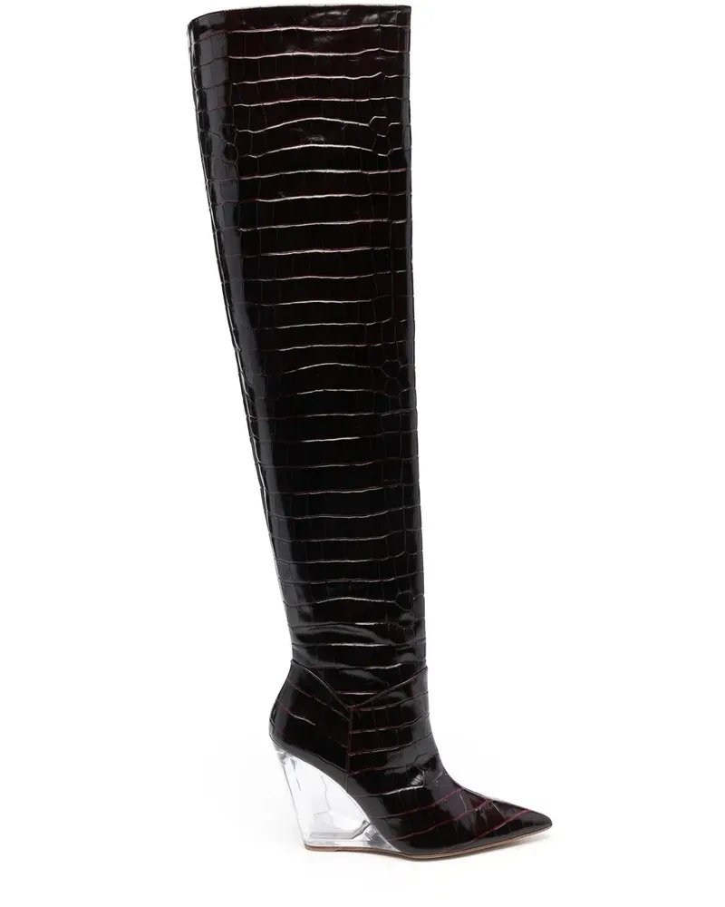 Stuart Weitzman Lucite Overknee-Stiefel 100mm - Rot Rot