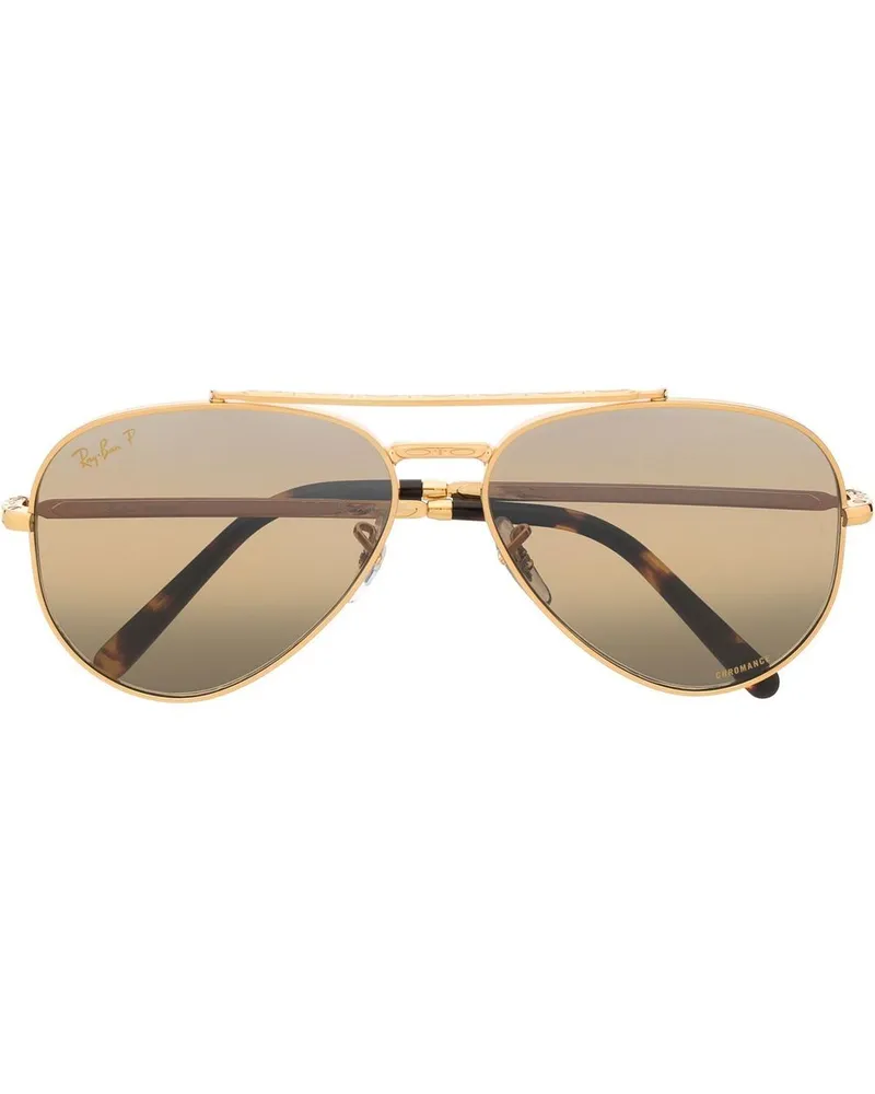 Ray Ban Pilotenbrille mit verspiegelten Gläsern - Gold Gold