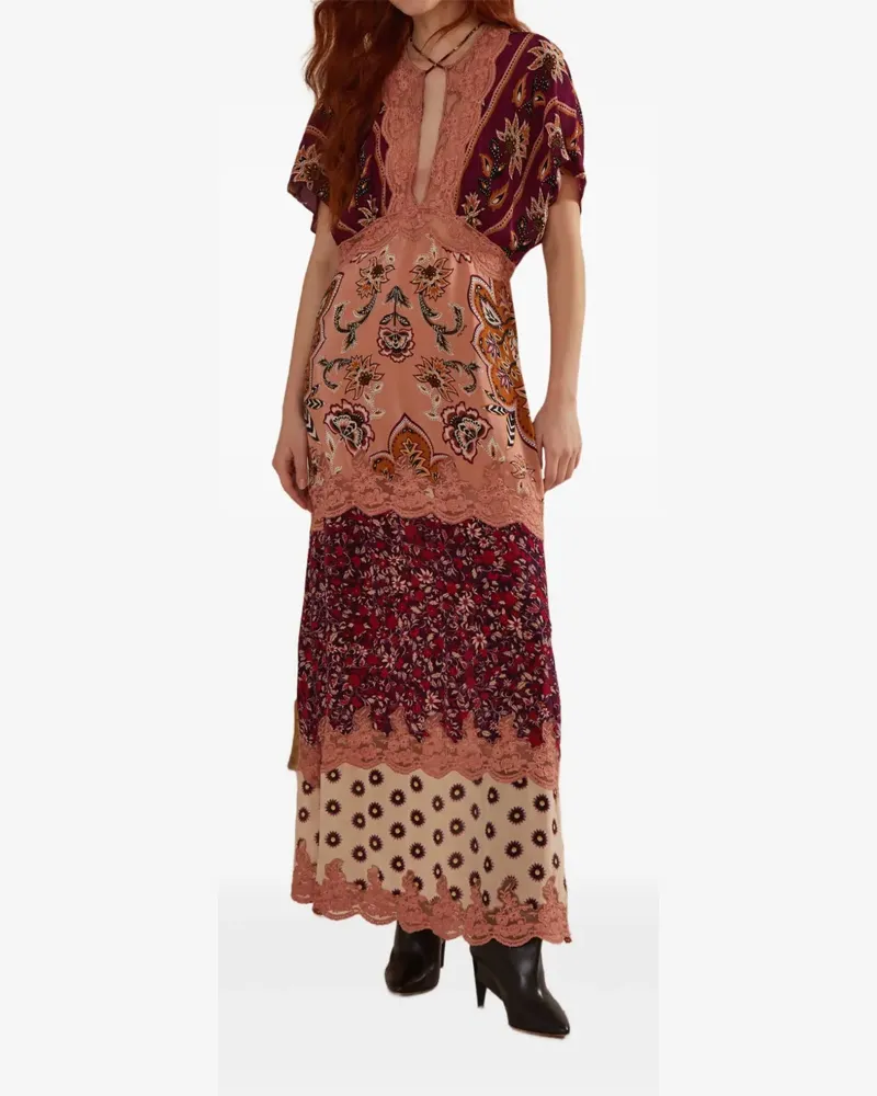 FARM Rio Glam Tapestry Kleid aus Blumenspitze - Rosa Rosa