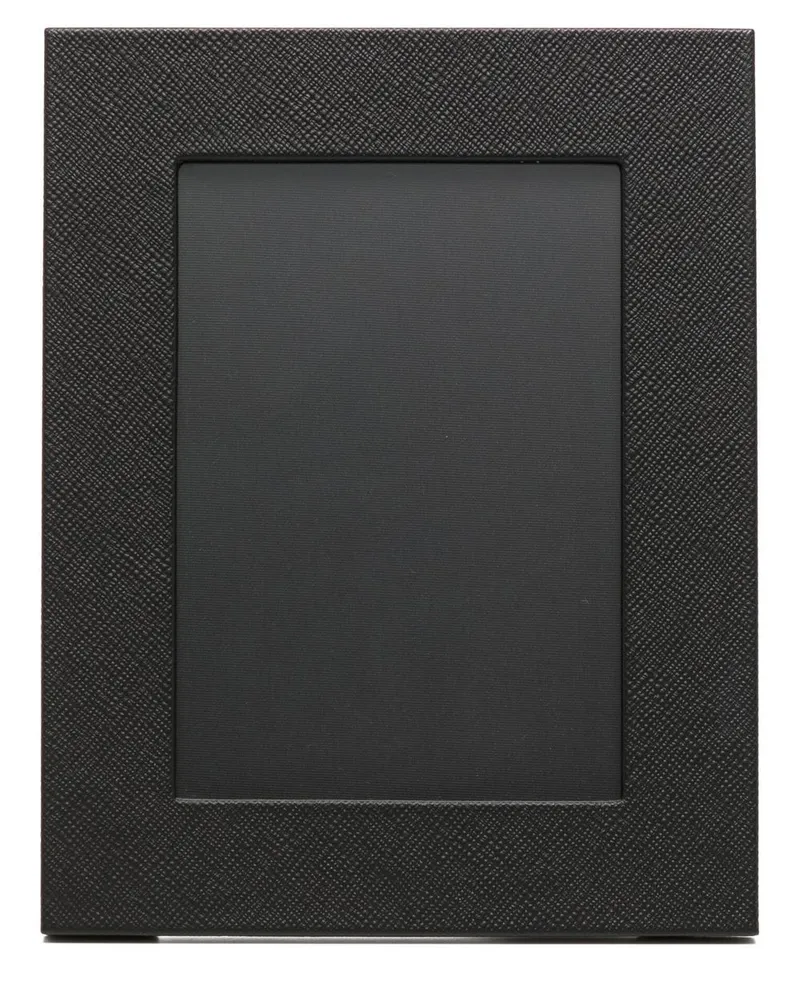 Smythson Bilderrahmen aus Leder - Schwarz Schwarz