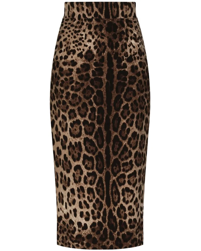 Dolce & Gabbana Midirock mit Leoparden-Print - Braun Braun