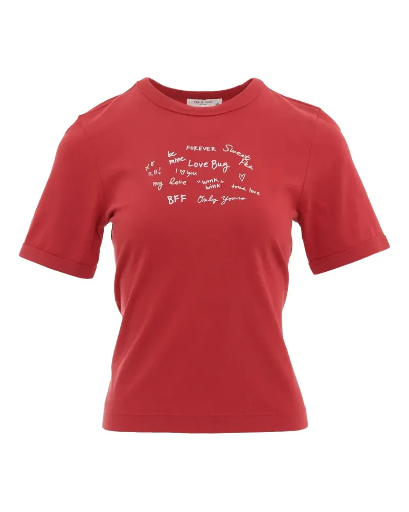 Rag & Bone T-Shirt mit grafischem Print - Rot Rot