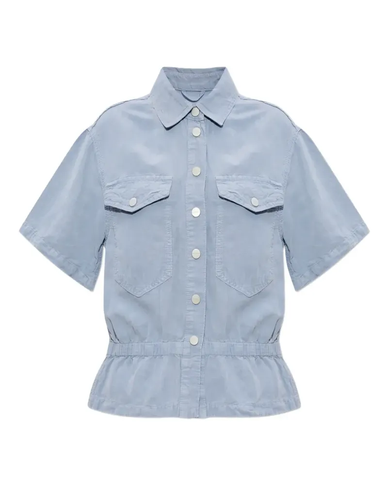 AllSaints Kurzärmeliges Hemd mit Stretchbund - Blau Blau