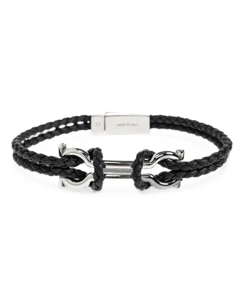 Ferragamo Gancini braided leather bracelet - Silber Silber