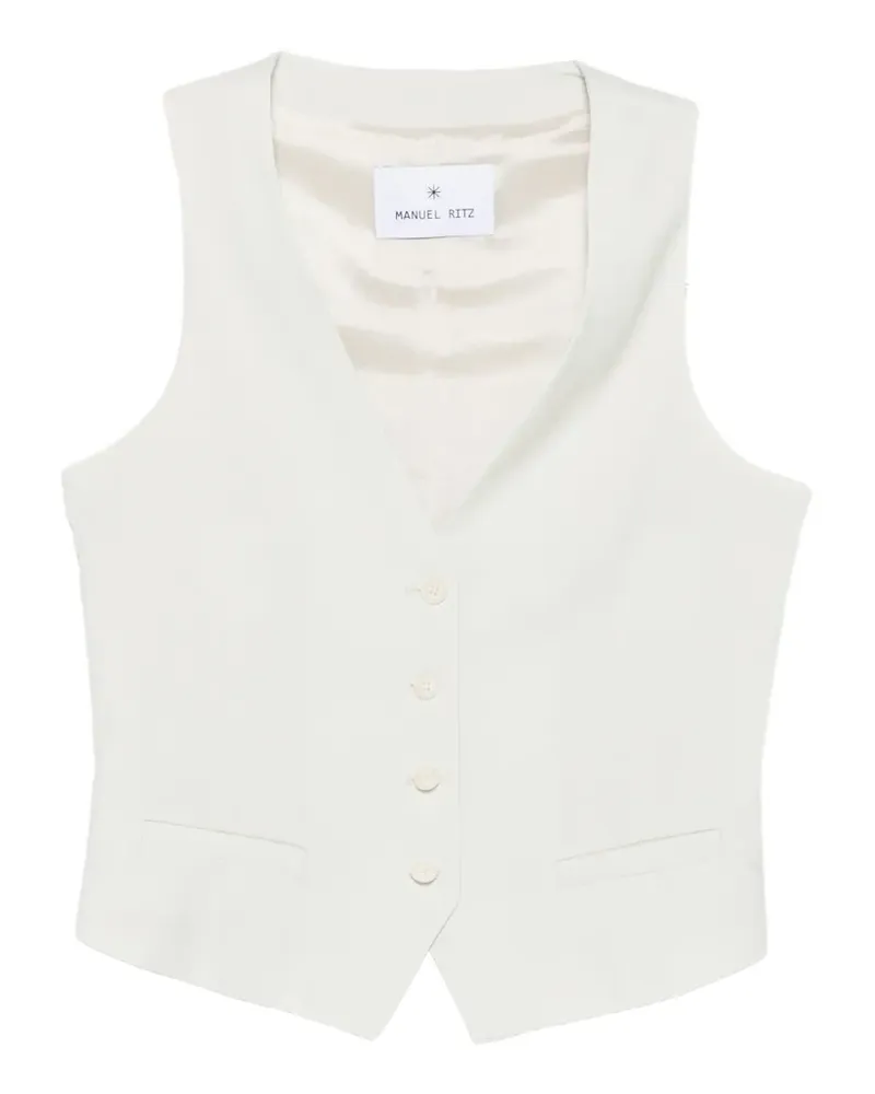 Manuel Ritz v-neck button-up waistcoat - Nude Nude