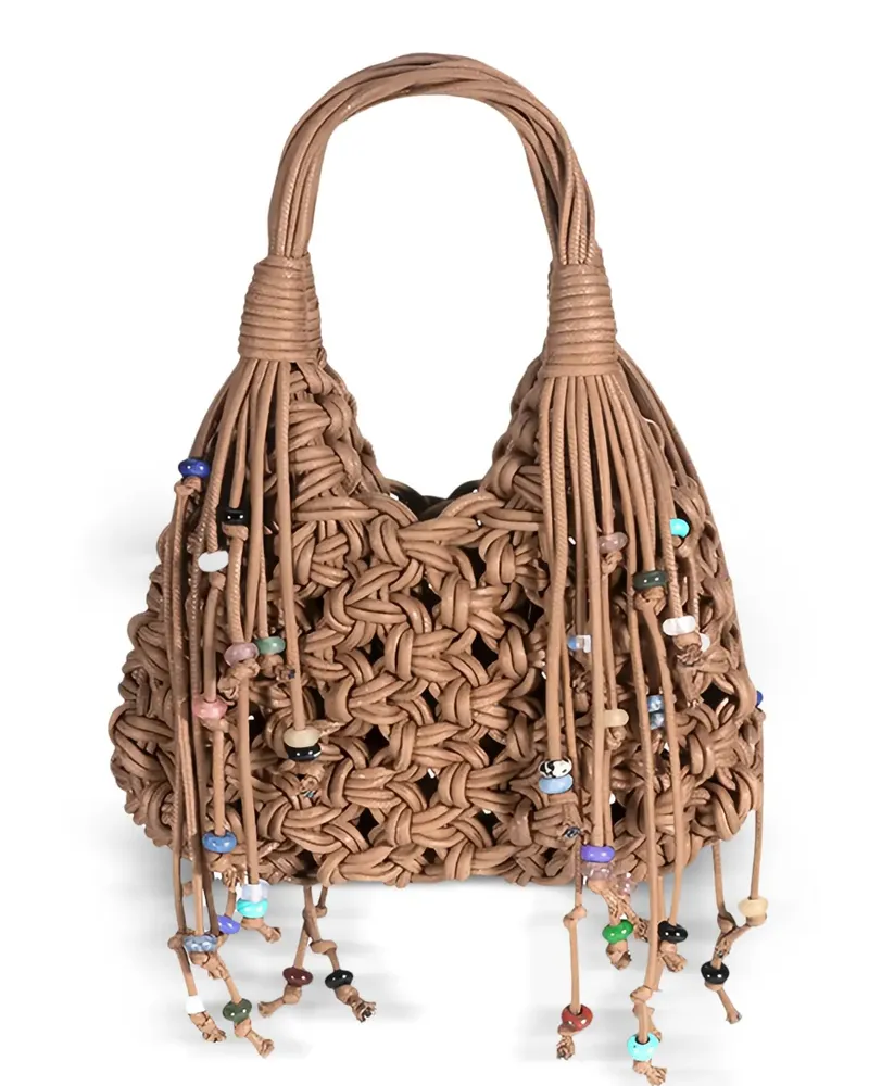 HIBOURAMA mini Vannifique Desert Stone stone-embellished tote bag - Braun Braun