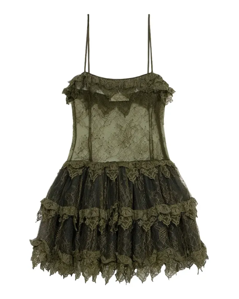 Blumarine Minikleid mit Rüschen - Grün Grün