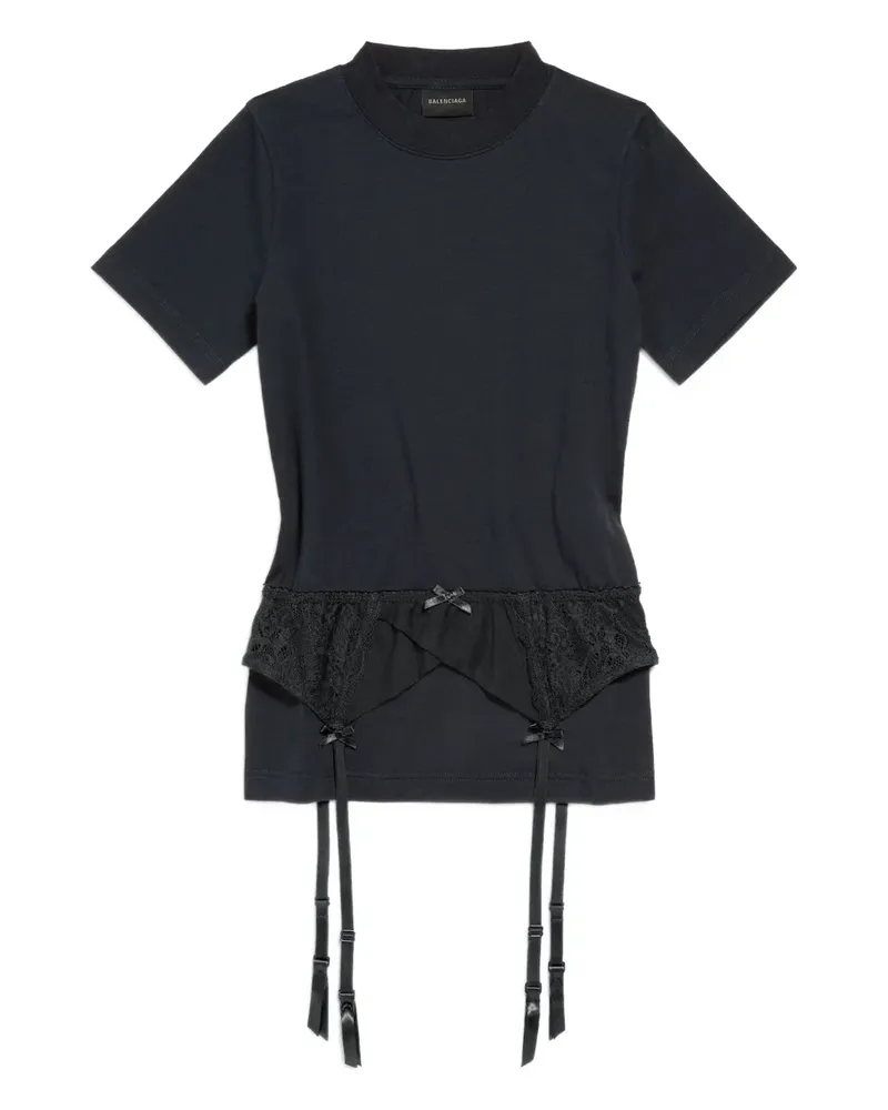 Balenciaga Top mit Spitzeneinsätzen - Schwarz Schwarz