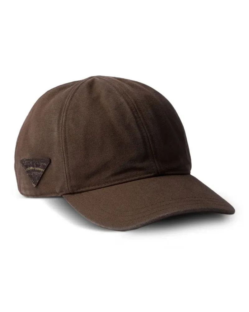 Prada Baseballkappe mit Logo-Stickerei - F0027 Brown F0027
