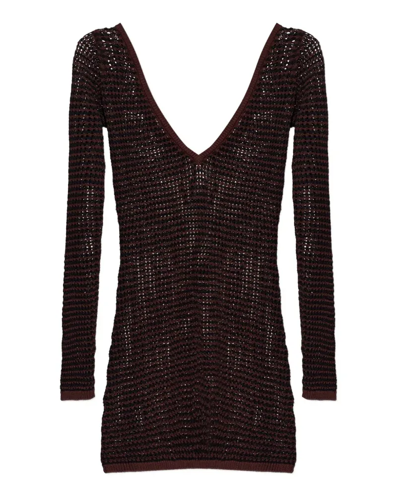 bond-eye long-sleeve V-neck dress - Braun Braun