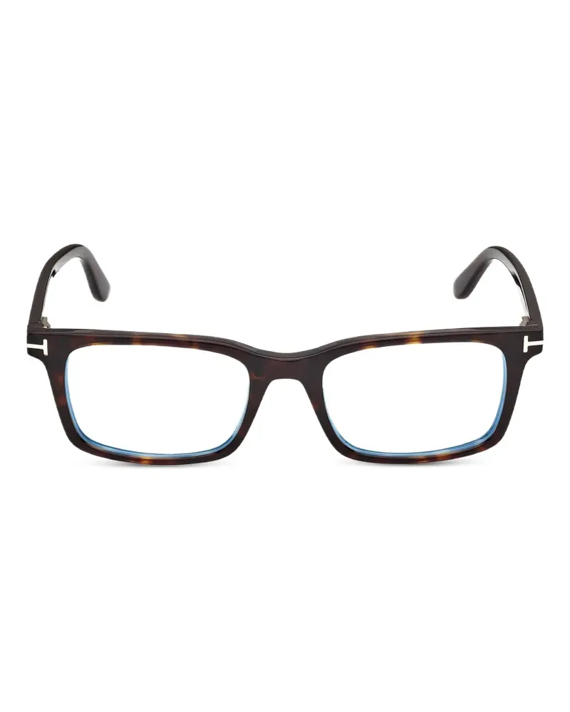 Tom Ford tortoiseshell-effect rectangle-frame glasses - Braun Braun