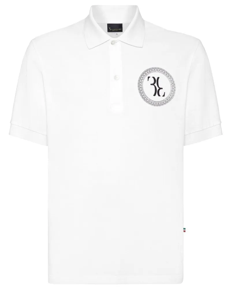 Billionaire Poloshirt mit Logo-Stickerei - Weiß Weiß