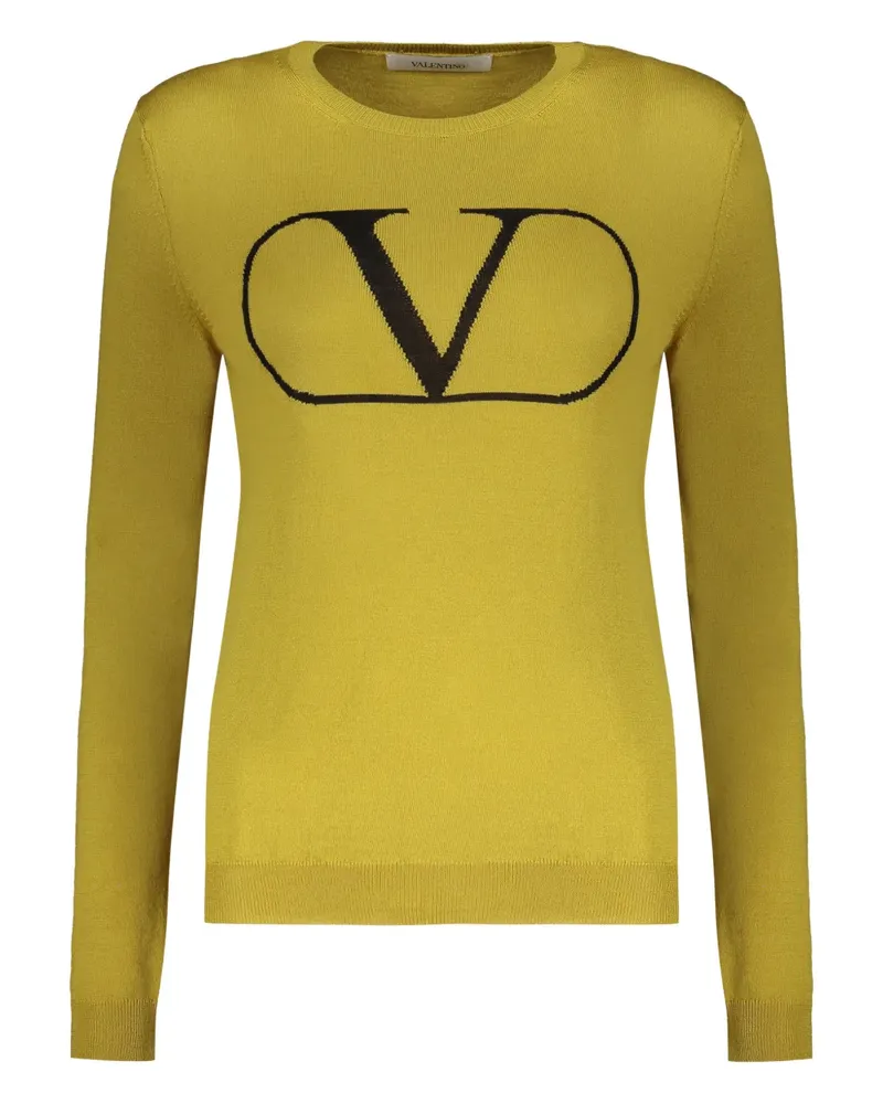 Valentino Garavani logo-embroidered crew-neck sweater - Gelb Gelb