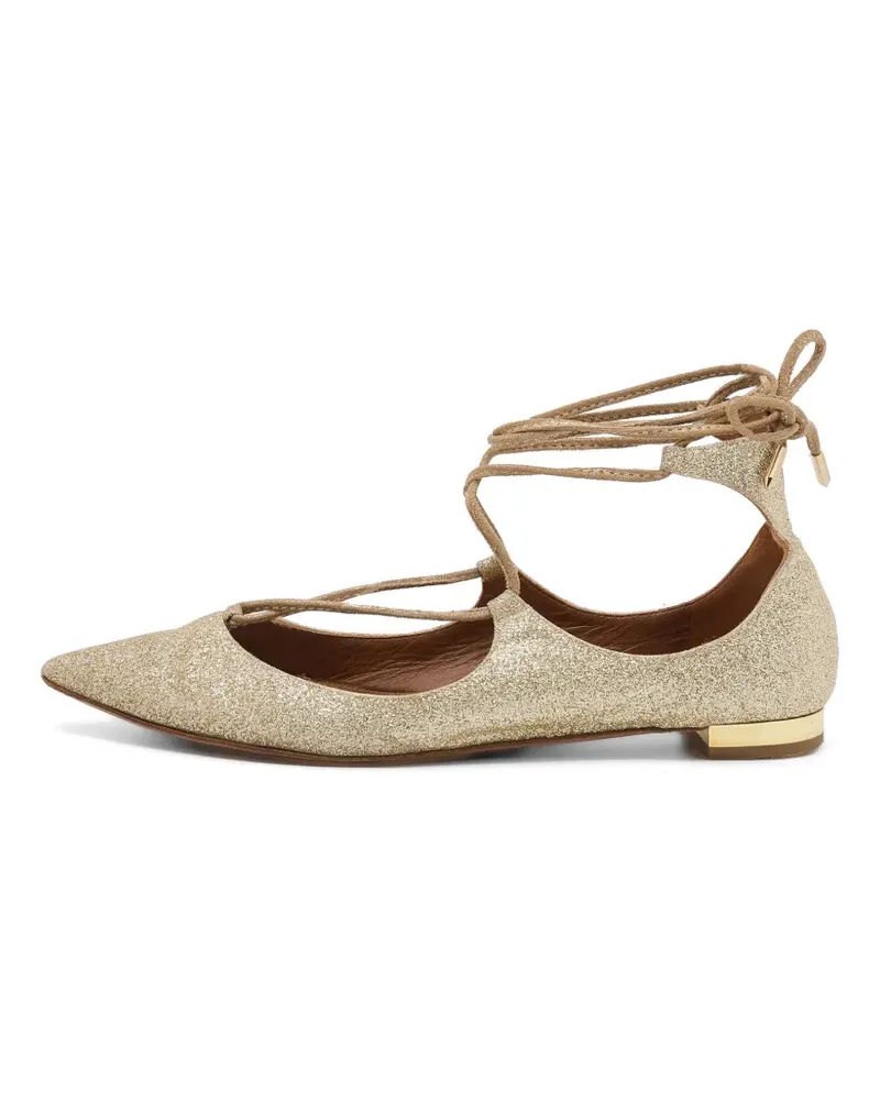 Aquazzura Flache Christy Folk Pumps - Gold Gold