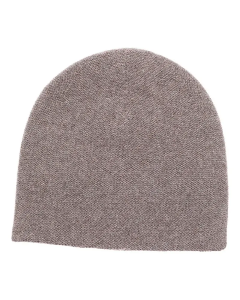 N.Peal Kaschmirbeanie im Layering-Look - Braun Braun