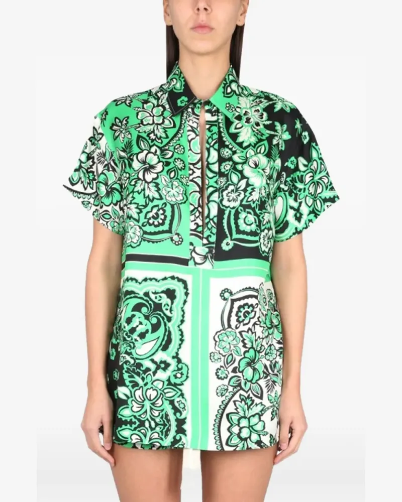 Valentino Garavani Hemd mit Blumenmuster - Grün Grün