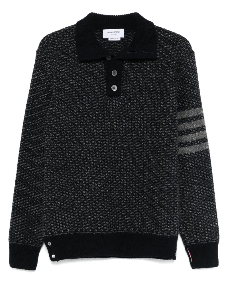 Thom Browne 4-Bar Tweed-Pullover Blau