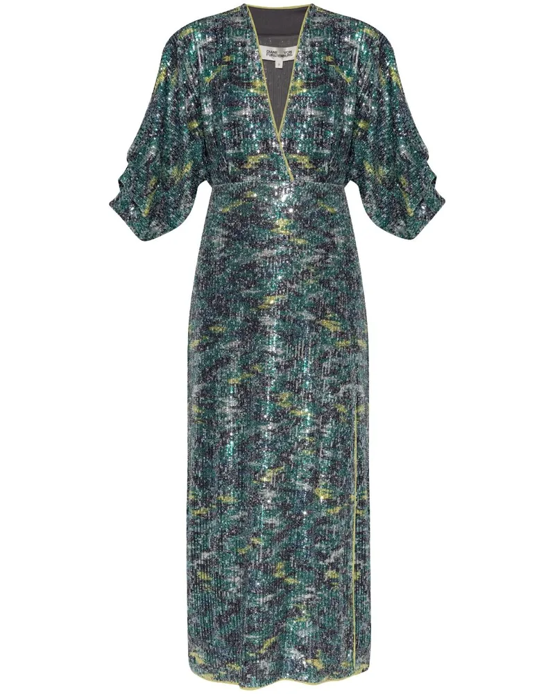 Diane von Furstenberg Jessel Midikleid mit Pailletten - Grün Grün