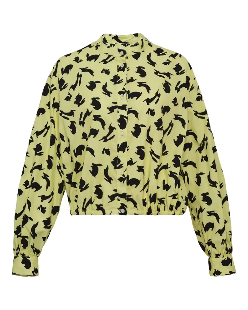 MSGM rabbit-print button-up blouse - Gelb Gelb