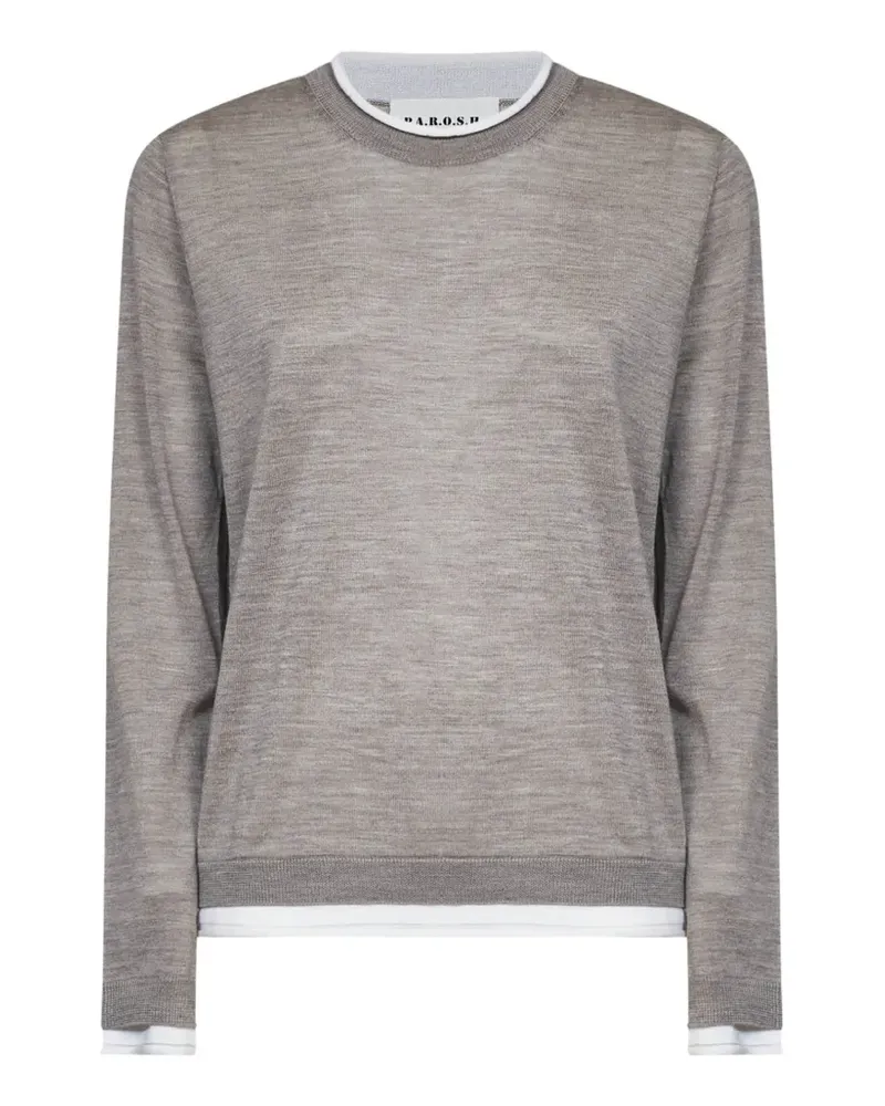 P.A.R.O.S.H. P.A.R.O H. layered-effect fine-knit sweater - Grau Grau