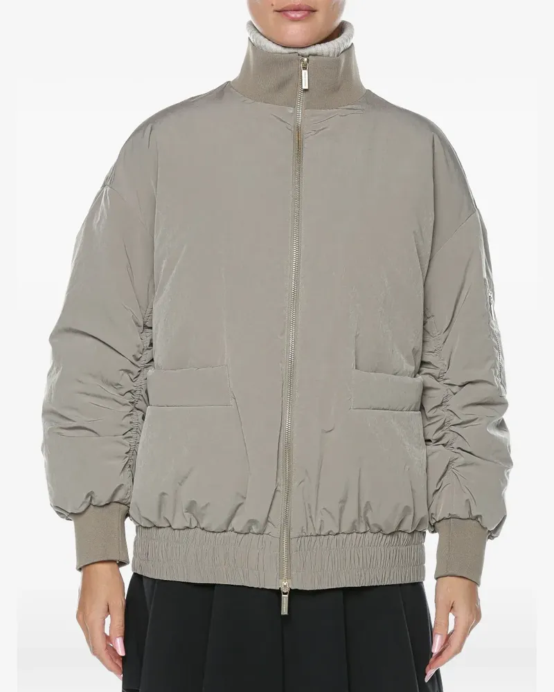 Armani Exchange ruched-sleeve blouson jacket - Braun Braun