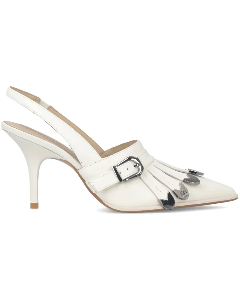 Pinko Slingback-Pumps mit Fransen - Weiß Weiß