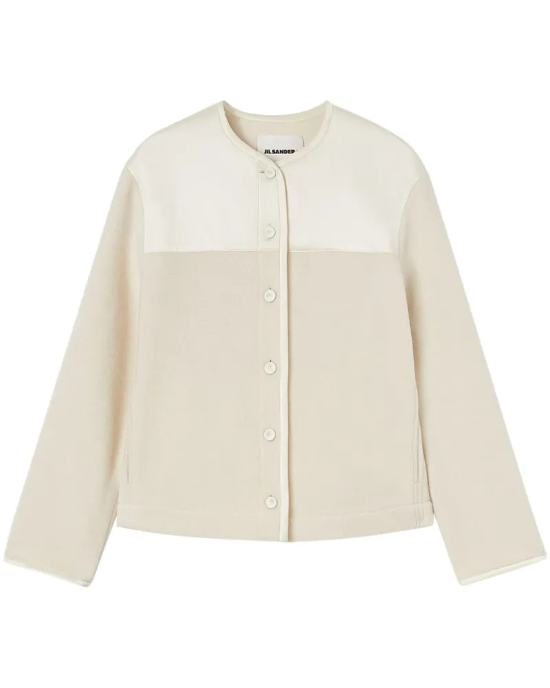 Jil Sander Fleecejacke mit Kontrasteinsätzen - Nude Nude