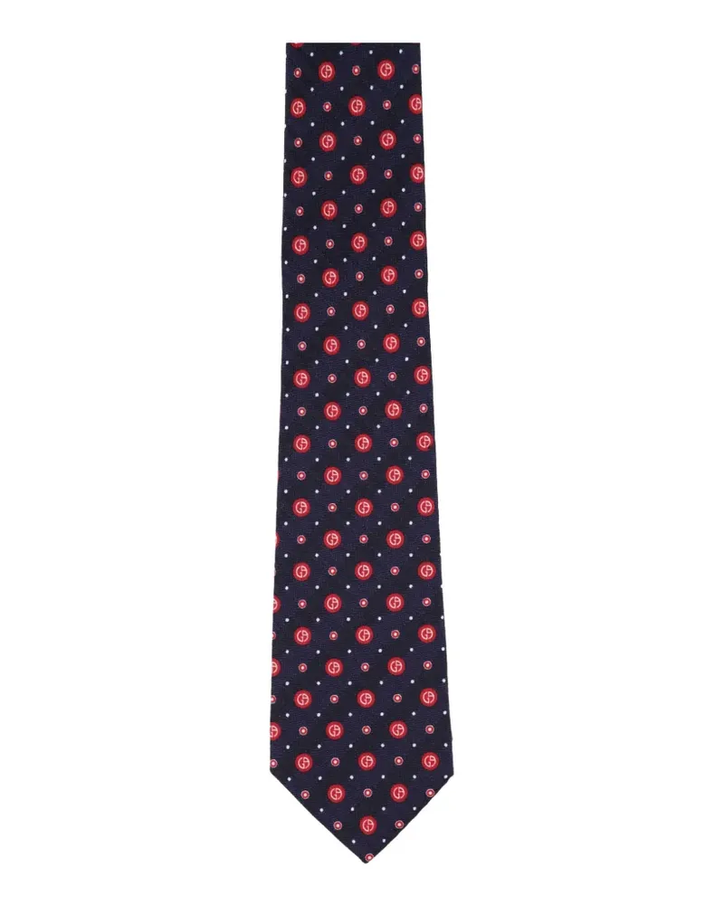 Giorgio Armani Krawatte aus Seide mit Logo-Print - Blau Blau