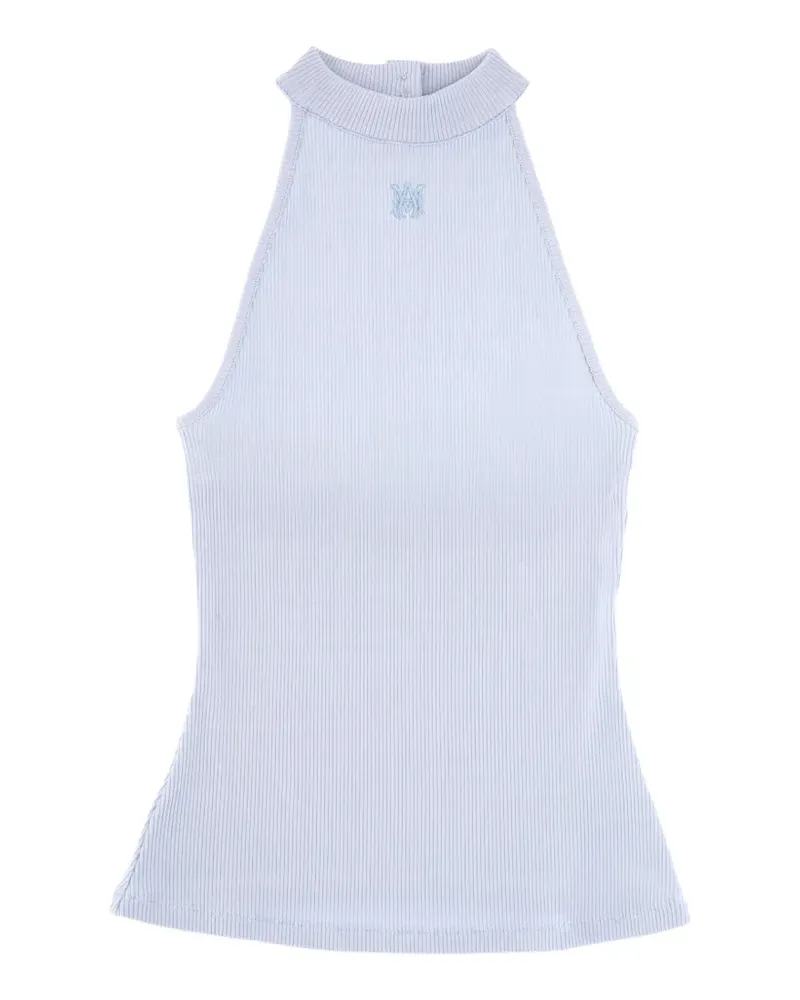 Amiri Neckholder-Top aus geripptem Strick - Blau Blau