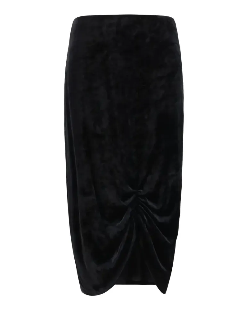 Valentino Garavani draped-detail midi skirt - Schwarz Schwarz