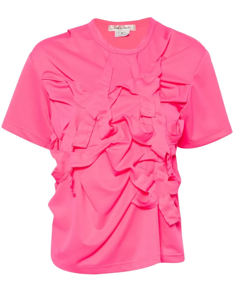 Comme des Garçons T-Shirt im Patchwork-Look - Rosa Rosa