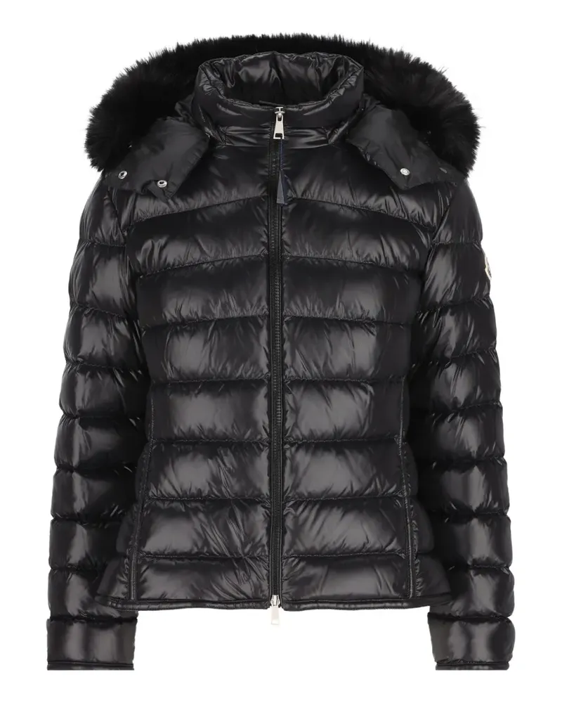 Moncler faux-fur trim padded jacket - Schwarz Schwarz