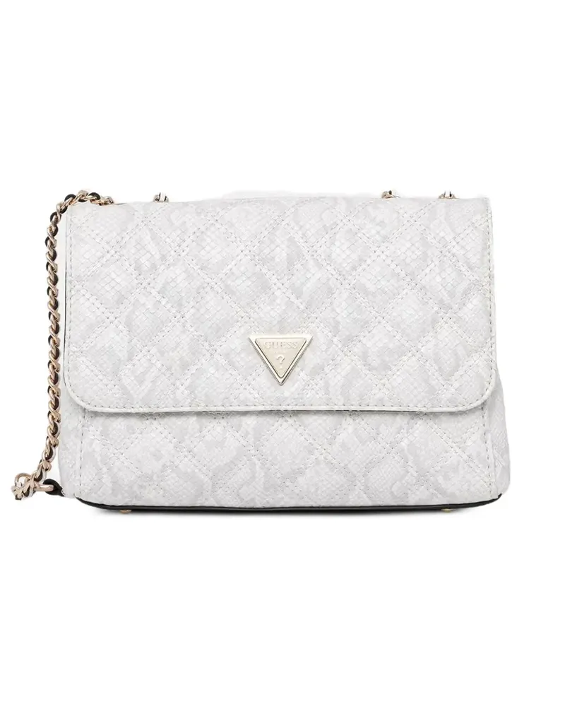 Guess Gesteppte Schultertasche mit Schlangen-Effekt - Weiß Weiß